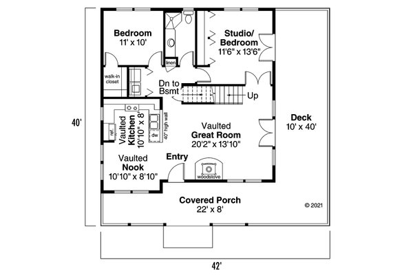 House Plan Design - Cottage Floor Plan - Main Floor Plan #124-452
