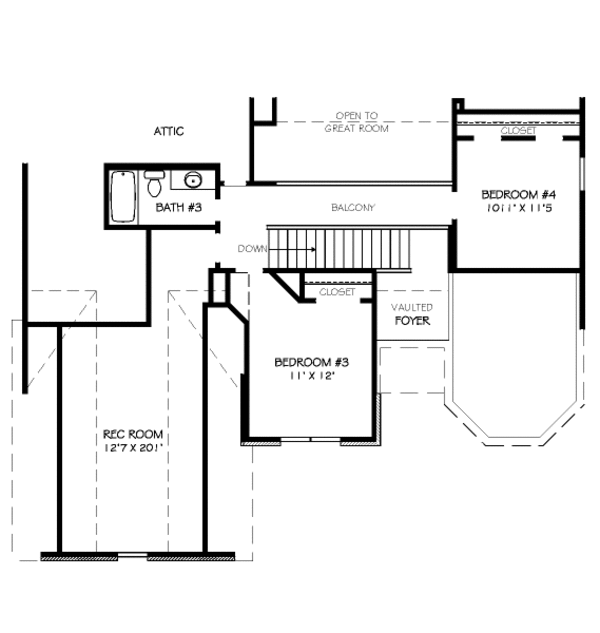 European Floor Plan - Upper Floor Plan #424-317