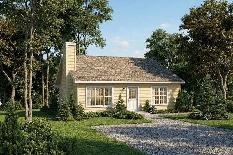 Cabin Style House Plan - 2 Beds 1 Baths 1013 Sq/Ft Plan #22-124 Exterior