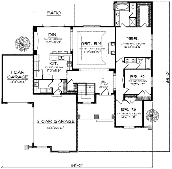 Dream House Plan - Traditional Floor Plan - Main Floor Plan #70-619