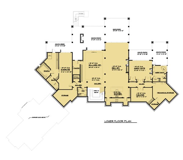 Dream House Plan - Classical Floor Plan - Lower Floor Plan #1066-86