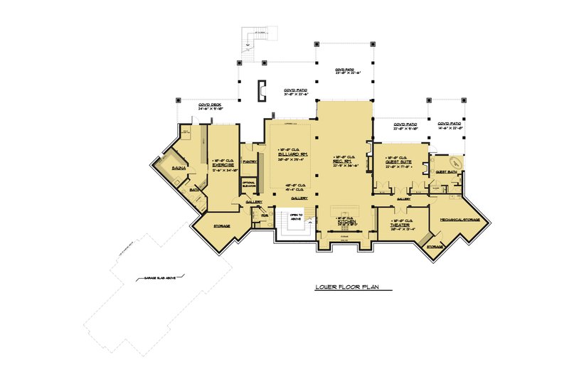 House Blueprint - Floor Plan - Lower Floor for Classical House Plan #1066-86 - 5 bed, 7.5 bath
