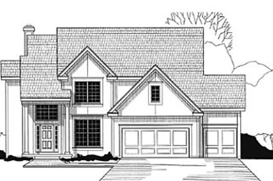 Exterior - Front Elevation for Traditional House Plan #67-166 - 4 bed, 3 bath