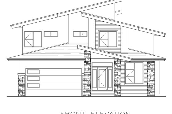 Exterior - Front Elevation 3 for Contemporary House Plan #1100-75 - 3 bed, 2.5 bath