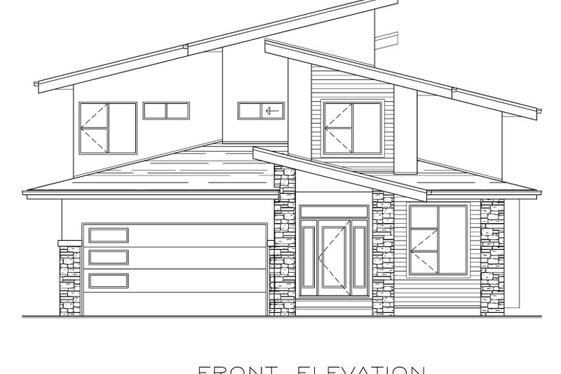 Home Plan - Exterior - Front Elevation 3 for Contemporary House Plan #1100-75 - 3 bed, 2.5 bath