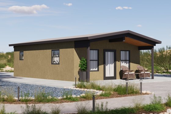 Exterior - Front Elevation 3 for Traditional House Plan #1106-128 - 1 bed, 1 bath