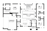 Contemporary Style House Plan - 3 Beds 2 Baths 1592 Sq/Ft Plan #48-1136 