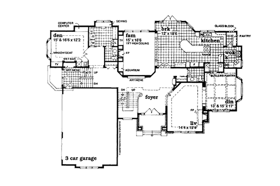 Floor Plan - Main Floor for European House Plan #47-341 - 4 bed, 5 bath