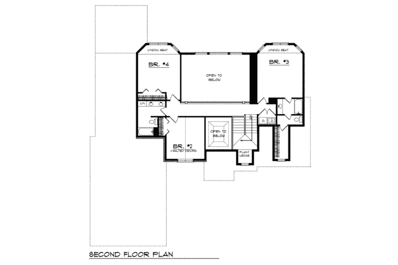 Home Plan - Floor Plan - Upper Floor for European House Plan #70-537 - 4 bed, 3.5 bath
