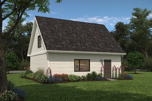 Exterior - Rear Elevation for Bungalow House Plan #18-4502 - 1 bed, 1 bath