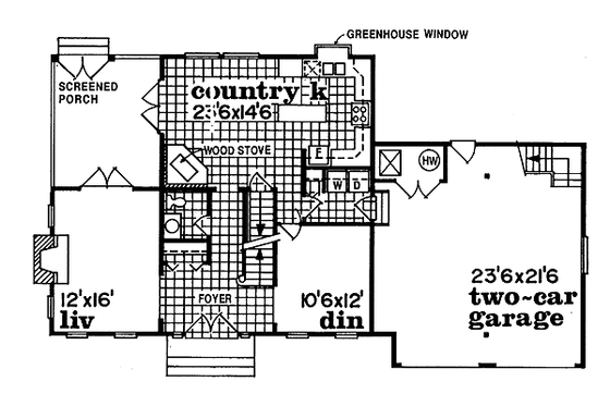 Floor Plan - Main Floor for Traditional House Plan #47-262 - 3 bed, 2.5 bath