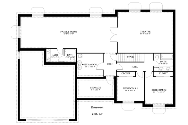 Dream House Plan - Ranch Floor Plan - Lower Floor Plan #1060-433