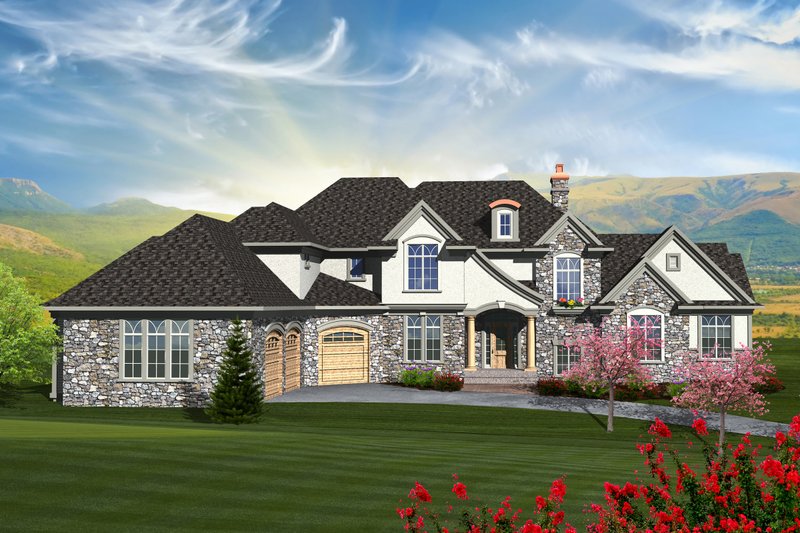 Dream House Plan - European Exterior - Front Elevation Plan #70-1129