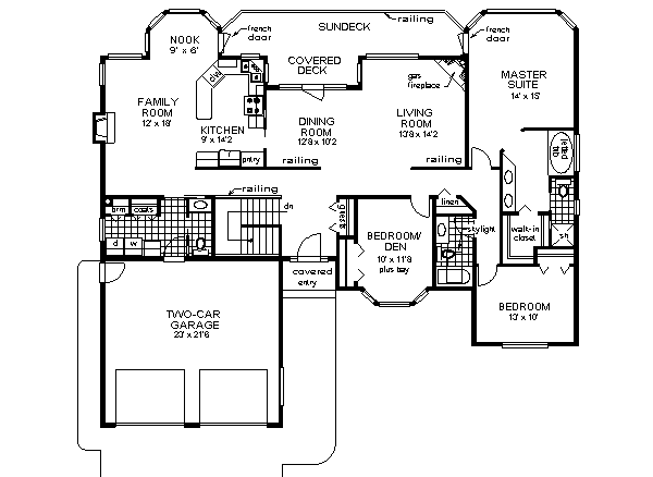 House Plan Design - Ranch Floor Plan - Main Floor Plan #18-140