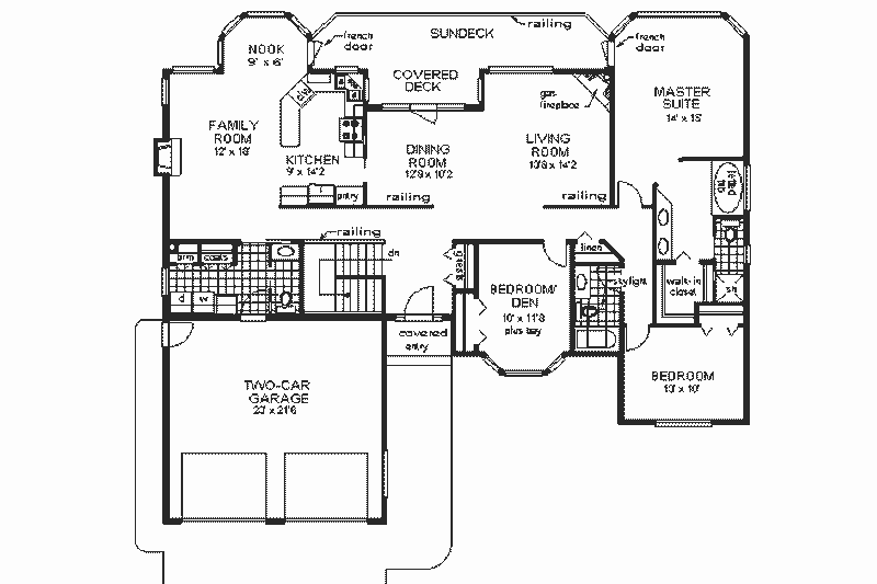 Dream House Plan - Floor Plan - Main Floor for Ranch House Plan #18-140 - 3 bed, 2.5 bath