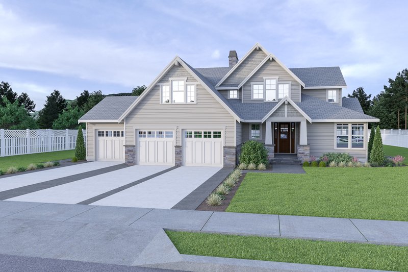 Dream House Plan - Craftsman Exterior - Front Elevation Plan #1070-101