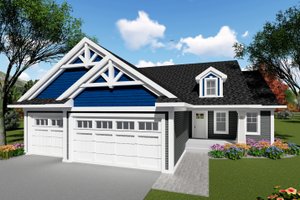 Ranch Exterior - Front Elevation Plan #70-1414