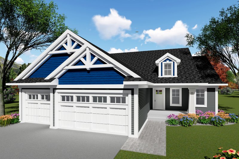 Home Plan - Ranch Exterior - Front Elevation Plan #70-1414