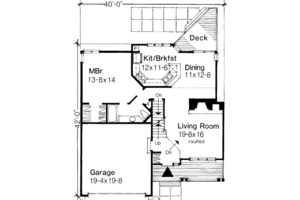 Floor Plan - Main Floor for Country House Plan #320-137 - 3 bed, 2 bath