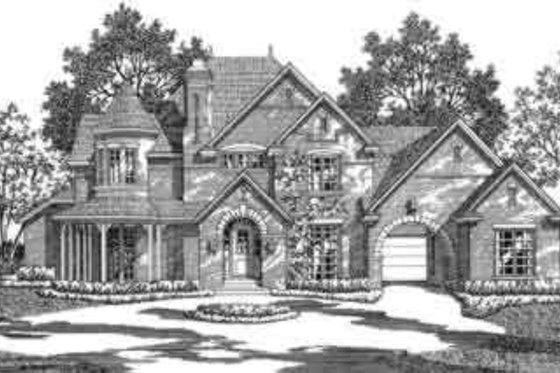 Exterior - Front Elevation for European House Plan #141-150 - 5 bed, 4.5 bath