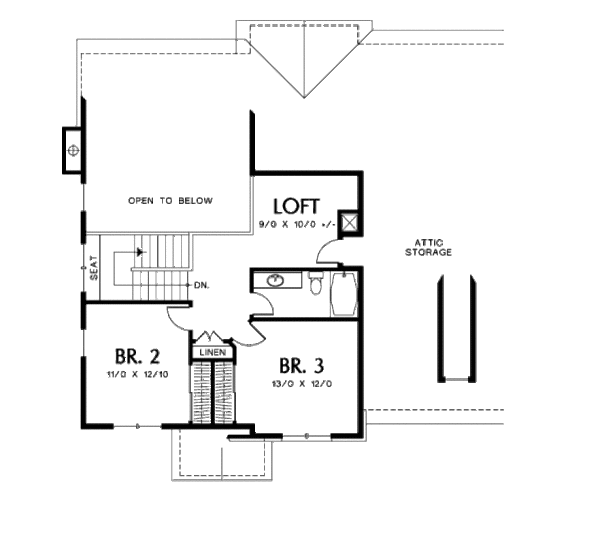 Dream House Plan - Craftsman Floor Plan - Upper Floor Plan #48-392