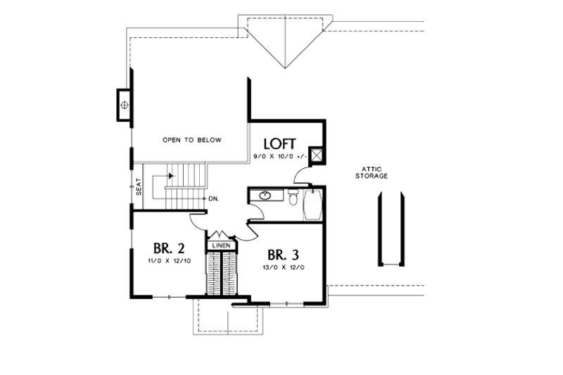 Dream House Plan - Floor Plan - Upper Floor for Craftsman House Plan #48-392 - 3 bed, 2.5 bath