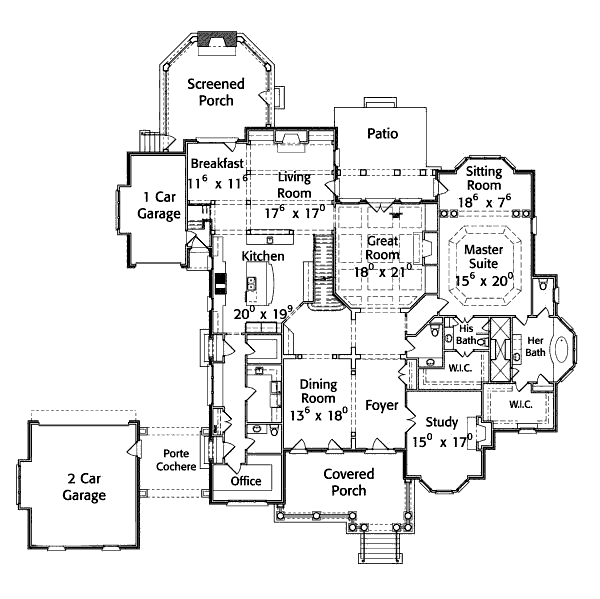 Colonial Floor Plan - Main Floor Plan #429-48