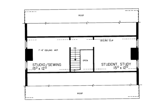 Floor Plan - Other Floor for Colonial House Plan #72-353 - 4 bed, 2.5 bath
