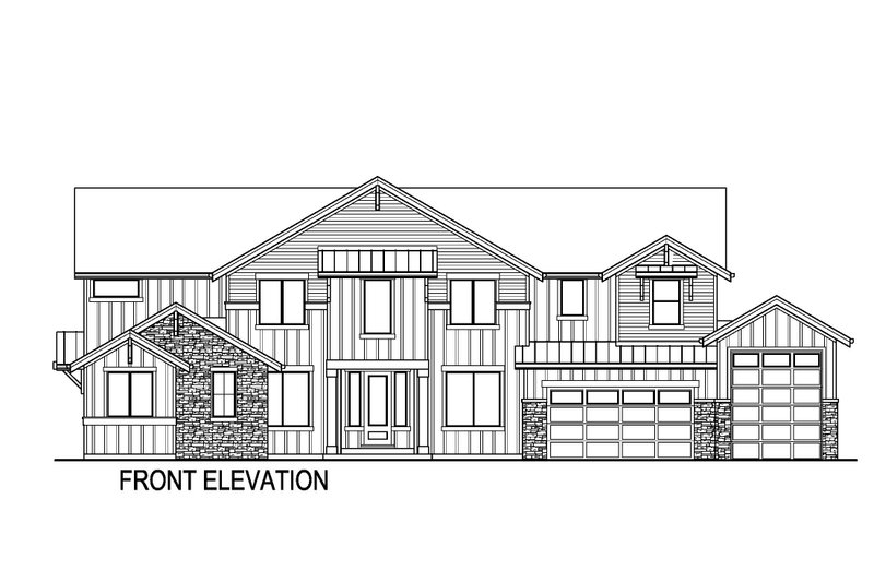 House Blueprint - Exterior - Front Elevation 3 for Traditional House Plan #569-68 - 5 bed, 4.5 bath