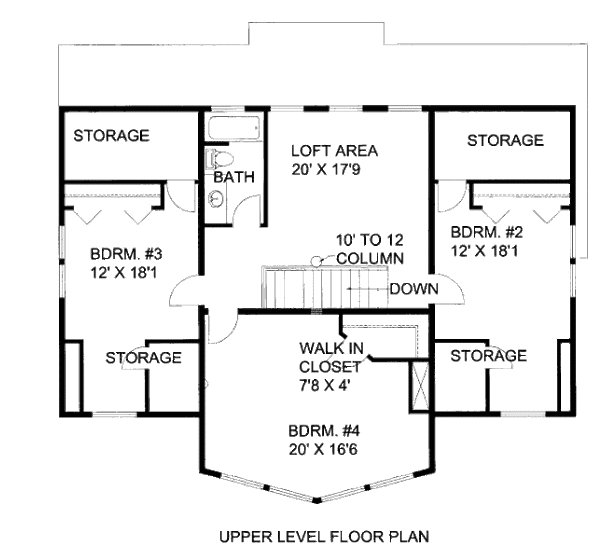 Cabin Floor Plan - Upper Floor Plan #117-777