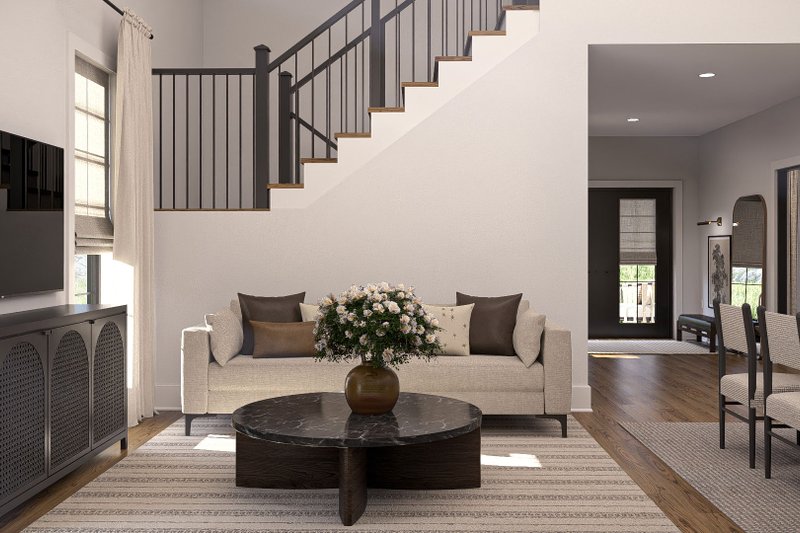 Home Plan - Interior - Family Room 1 for Barndominium House Plan #455-508 - 2 bed, 2.5 bath