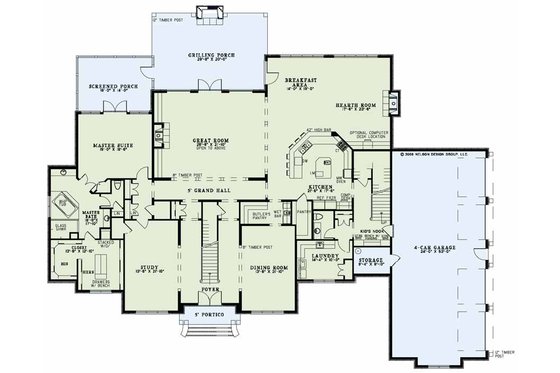 Floor Plan - Main Floor for European House Plan #17-3329 - 4 bed, 4.5 bath