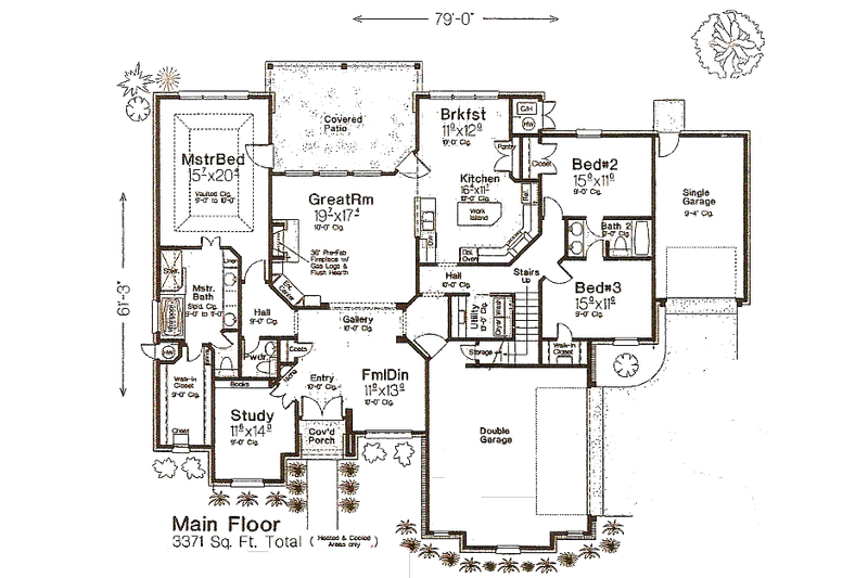 Home Plan - Floor Plan - Main Floor for European House Plan #310-975 - 4 bed, 3.5 bath