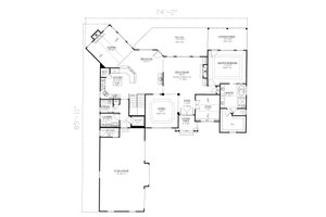 Floor Plan - Main Floor for Craftsman House Plan #437-100 - 5 bed, 4.5 bath