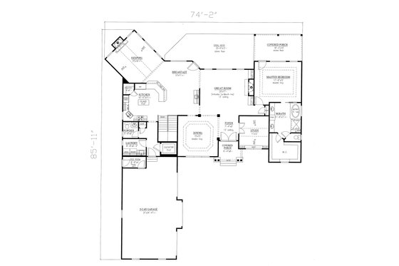 Floor Plan - Main Floor for Craftsman House Plan #437-100 - 5 bed, 4.5 bath