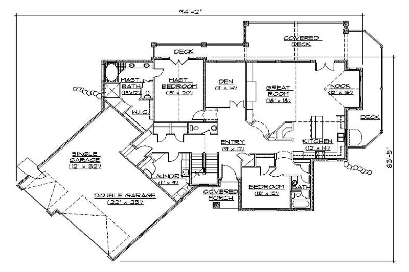 Home Plan - Floor Plan - Main Floor for Traditional House Plan #5-460 - 3 bed, 3.5 bath