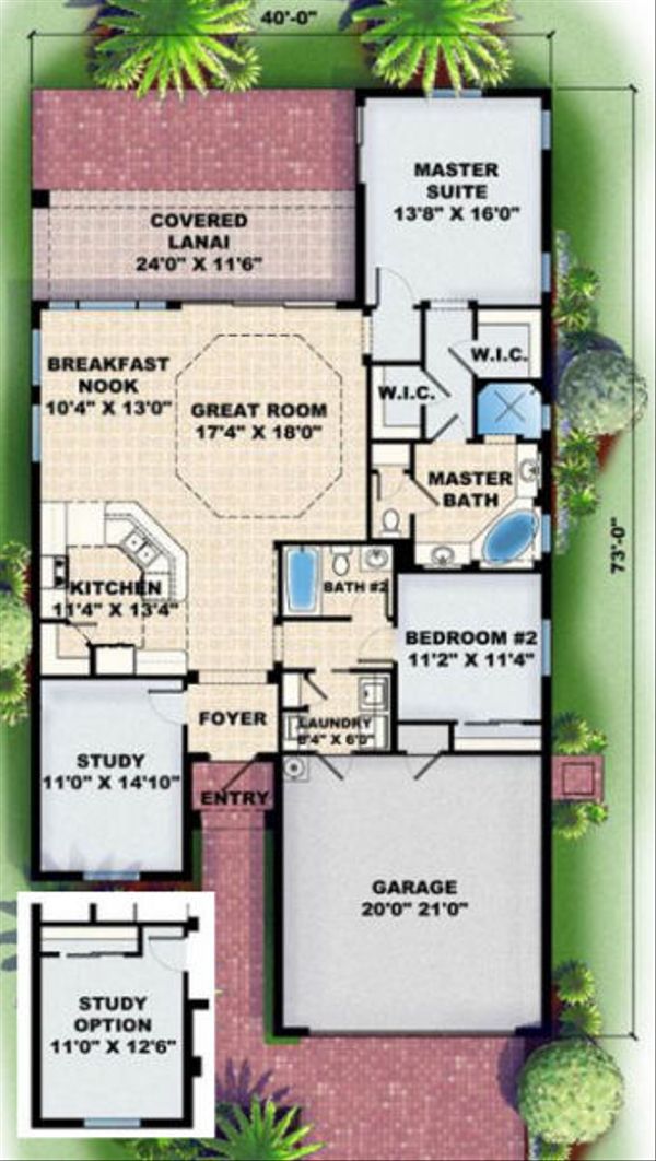 Mediterranean Floor Plan - Main Floor Plan #27-344