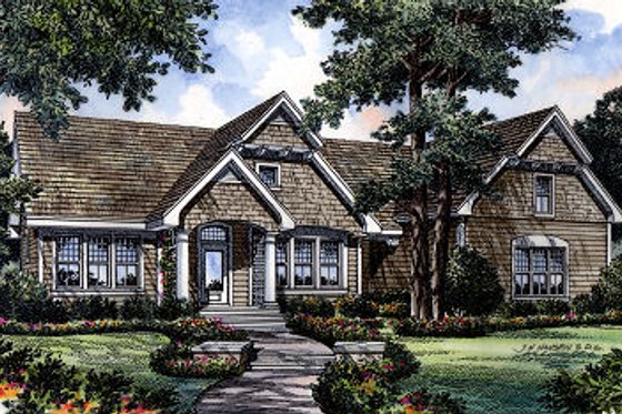 Exterior - Front Elevation for Traditional House Plan #417-178 - 3 bed, 2.5 bath