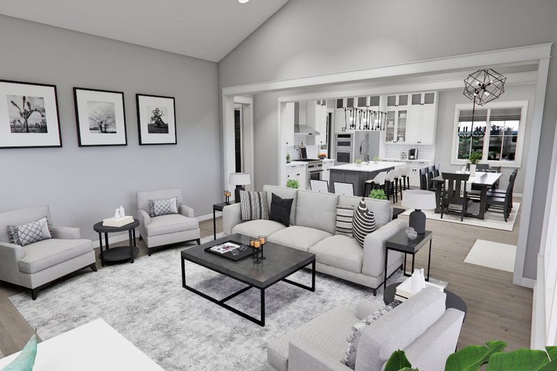House Blueprint - Interior - Family Room 1 for Farmhouse House Plan #51-1276 - 4 bed, 3.5 bath