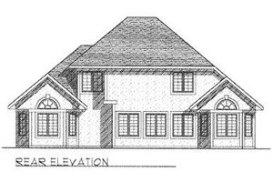 Exterior - Rear Elevation for Traditional House Plan #70-432 - 4 bed, 2.5 bath