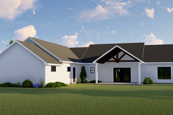 Exterior - Rear Elevation for Farmhouse House Plan #1064-98 - 4 bed, 2.5 bath