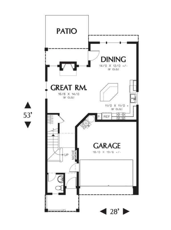 Architectural House Design - Craftsman Floor Plan - Main Floor Plan #48-631