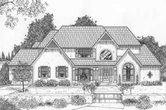 Exterior - Front Elevation for Traditional House Plan #6-188 - 4 bed, 3.5 bath