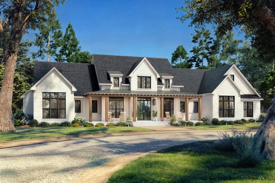 Exterior - Front Elevation 3 for Farmhouse House Plan #430-406 - 5 bed, 3.5 bath