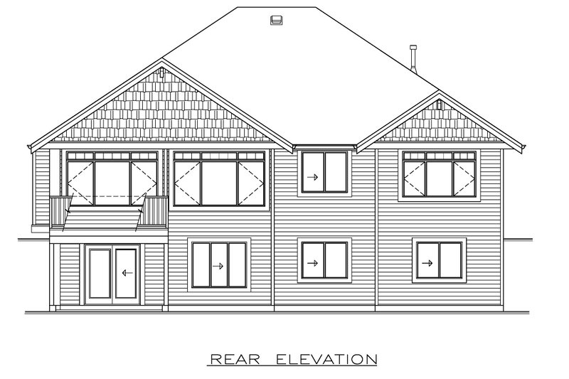 House Design - Exterior - Rear Elevation for Craftsman House Plan #1100-120 - 2 bed, 2 bath