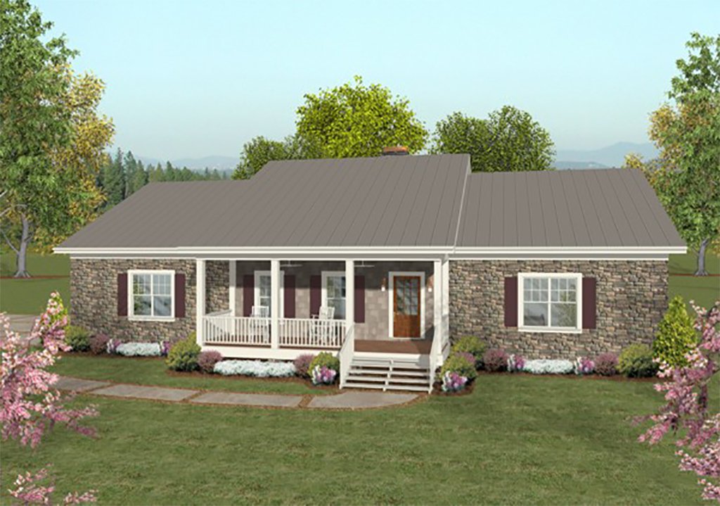 Country Style House Plan - 2 Beds 2.5 Baths 1500 Sq/Ft Plan #56-643