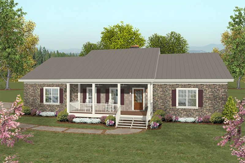Country Style House Plan - 2 Beds 2.5 Baths 1500 Sq/Ft Plan #56-643