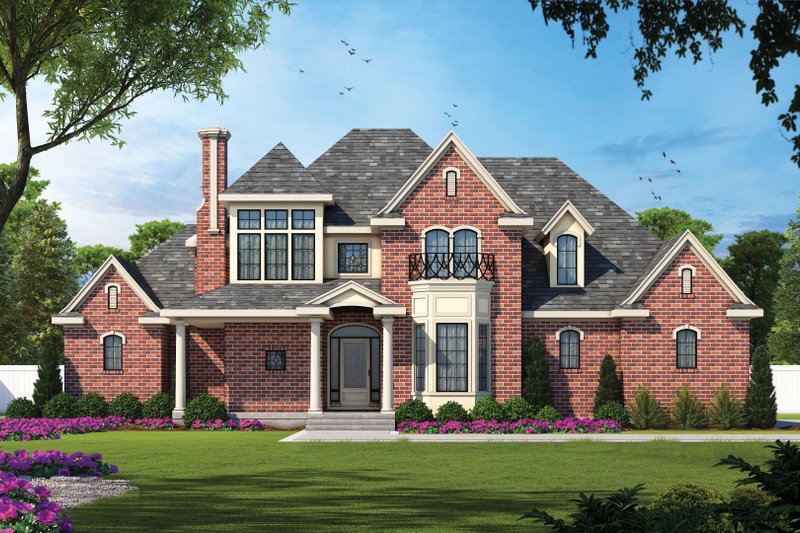 Home Plan - Exterior - Front Elevation 3 for European House Plan #20-967 - 4 bed, 3.5 bath