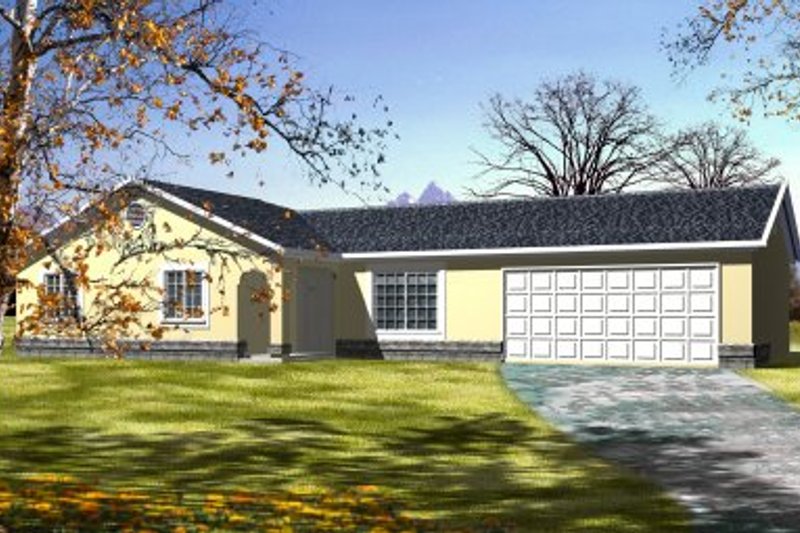 Architectural House Design - Adobe / Southwestern Exterior - Front Elevation Plan #1-205