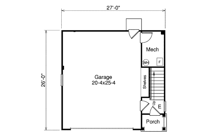 Home Plan - Floor Plan - Main Floor for Traditional House Plan #57-364 - 1 bed, 1 bath